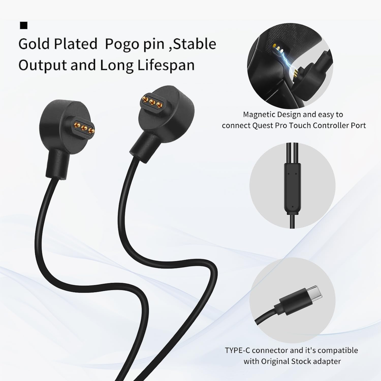 Amazon.co.jp: GQLQR 2イン1磁気充電ケーブル Meta Quest Touch Pro